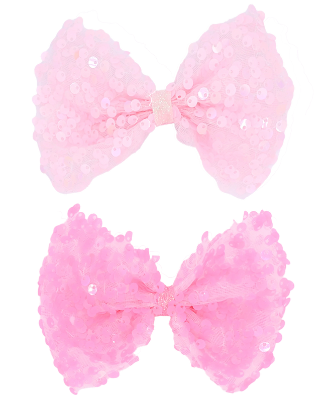 Sequin Bow Hairclip Set