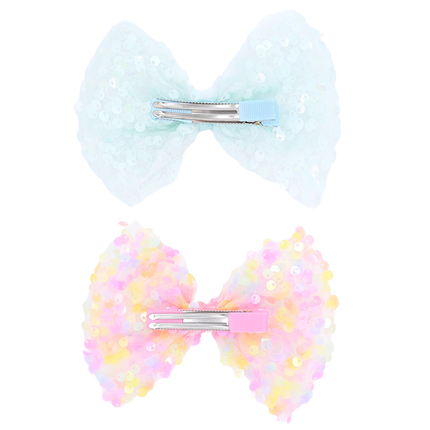 Sequin Bow Hairclip Set