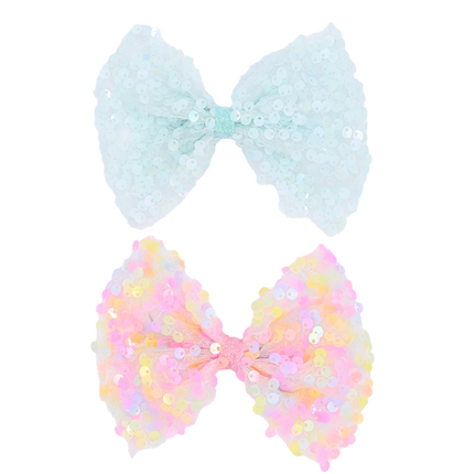Sequin Bow Hairclip Set