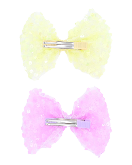 Sequin Bow Hairclip Set