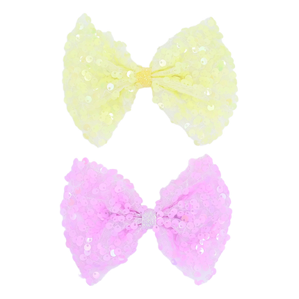 Sequin Bow Hairclip Set