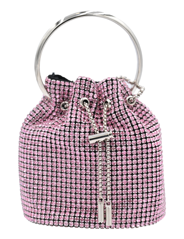 Pink Rhinestone Chain Buckle Purse