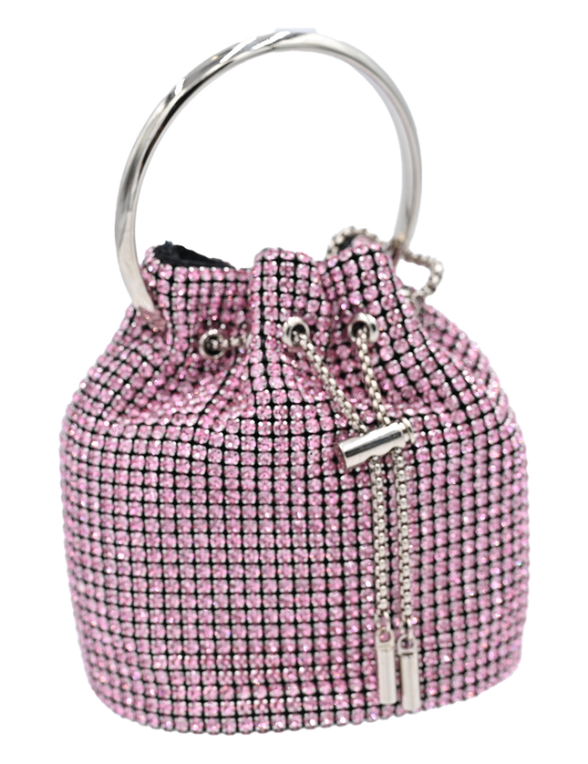 Pink Rhinestone Chain Buckle Purse