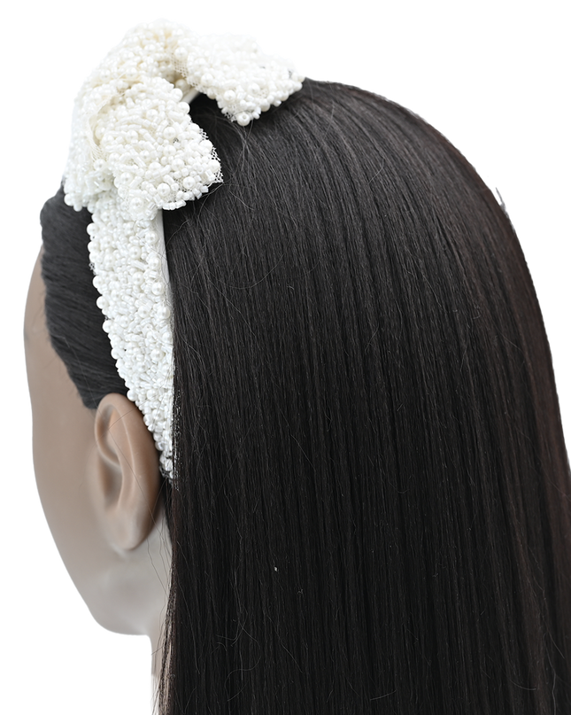 Beaded Pearl Bow Headband