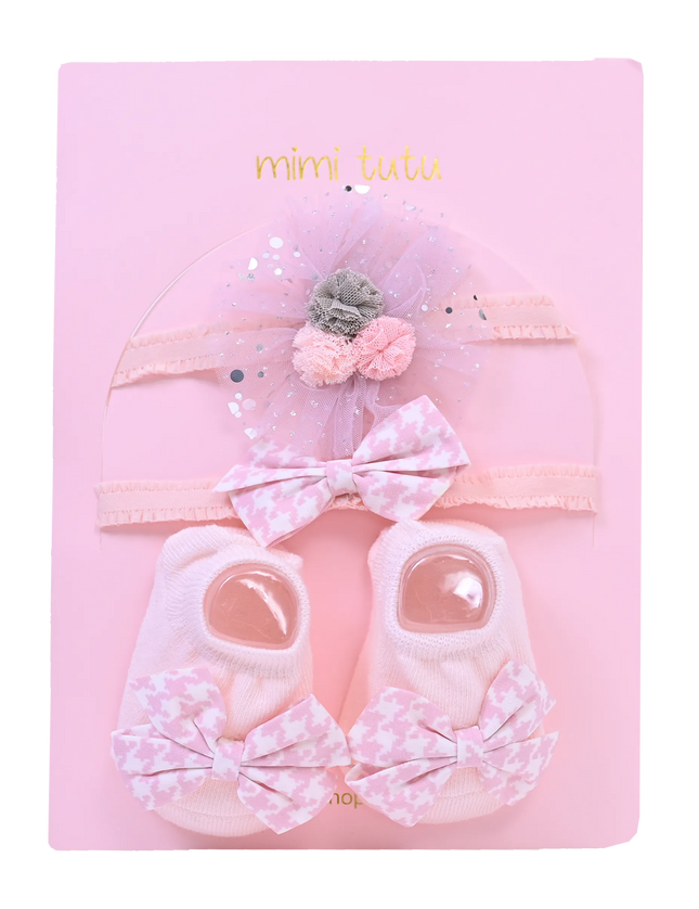 Pink Bow and Flower Gift Set