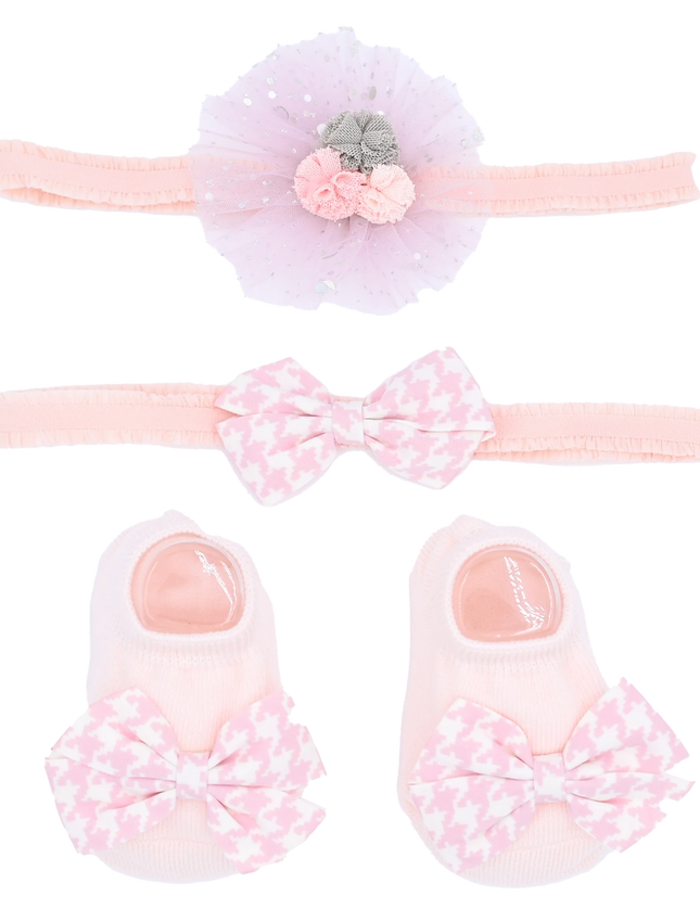 Pink Bow and Flower Gift Set