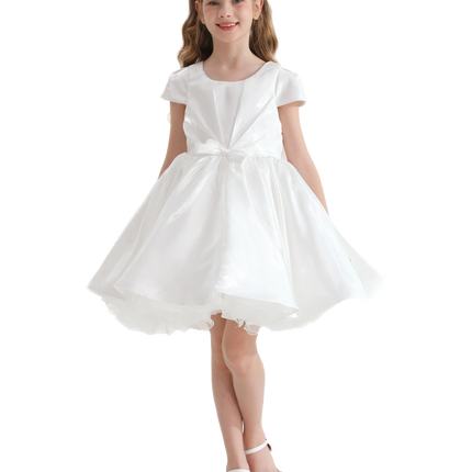 White Bow Short Solera Dress