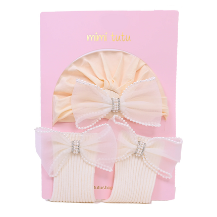 Yellow Bow Pearl Lined Gift Set