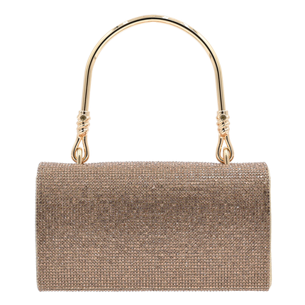 Gold Rhinestone Foldover Handbag
