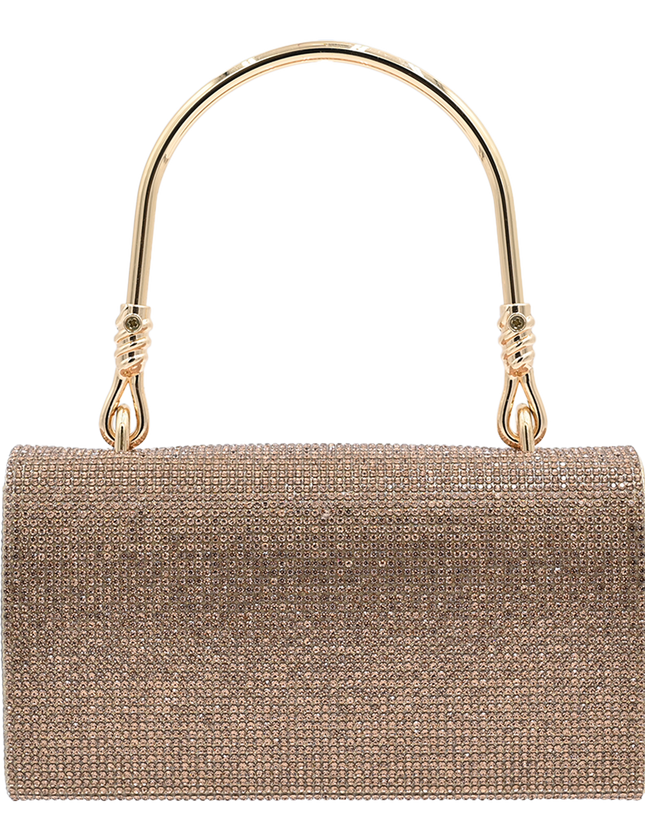 Gold Rhinestone Foldover Handbag