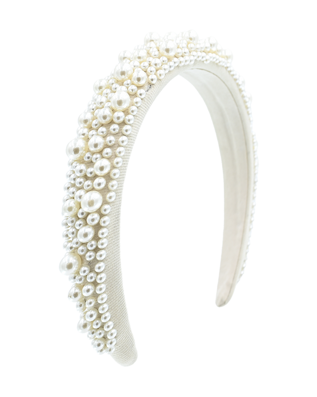 Multicolored Royal Pearl Tiara Headband