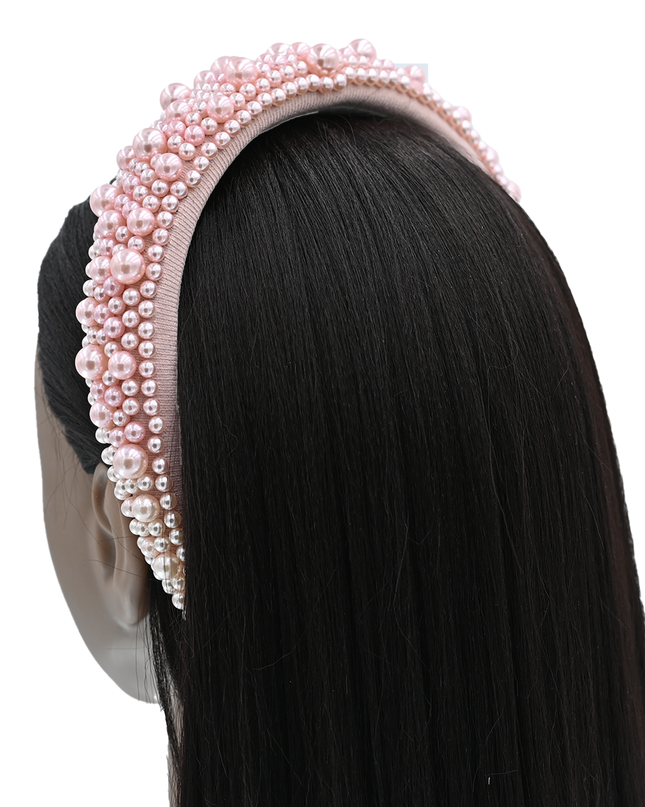 Multicolored Royal Pearl Tiara Headband
