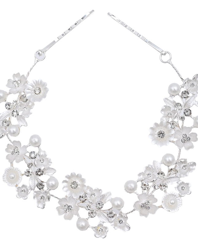 Crystal Garden Pearl Accent Hair Vine