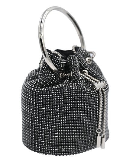 Black Rhinestone Chain Buckle Purse