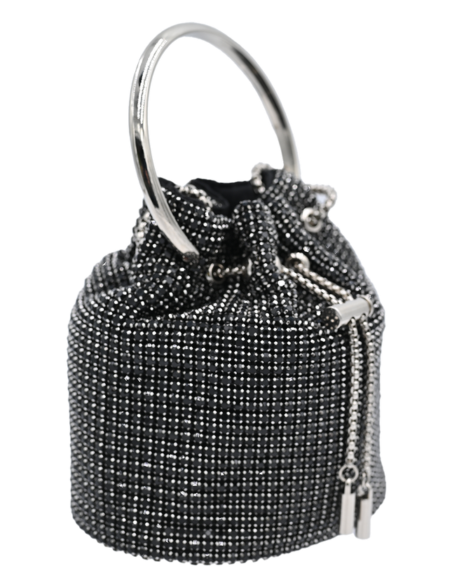 Black Rhinestone Chain Buckle Purse