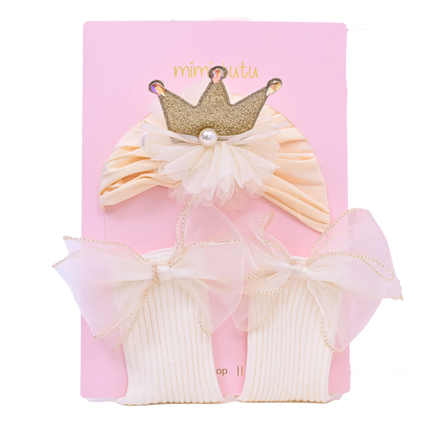 Yellow Bow Flower Crown Gift Set