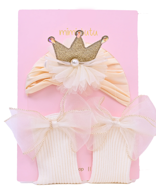 Yellow Bow Flower Crown Gift Set