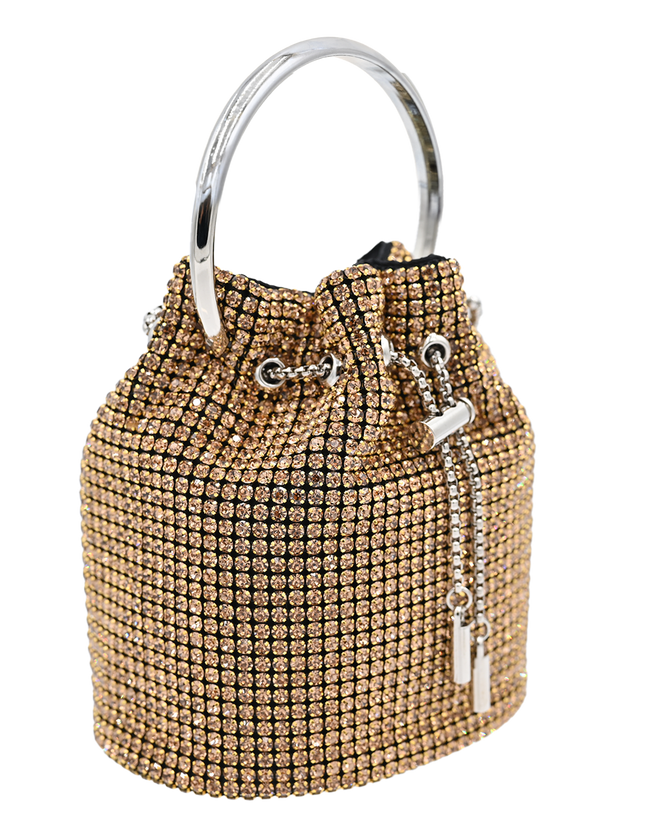 Gold Rhinestone Chain Buckle Purse