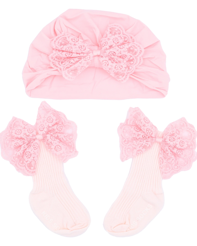 Pink Lace Bow Gift Set