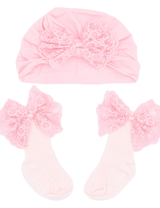 Pink Lace Bow Gift Set