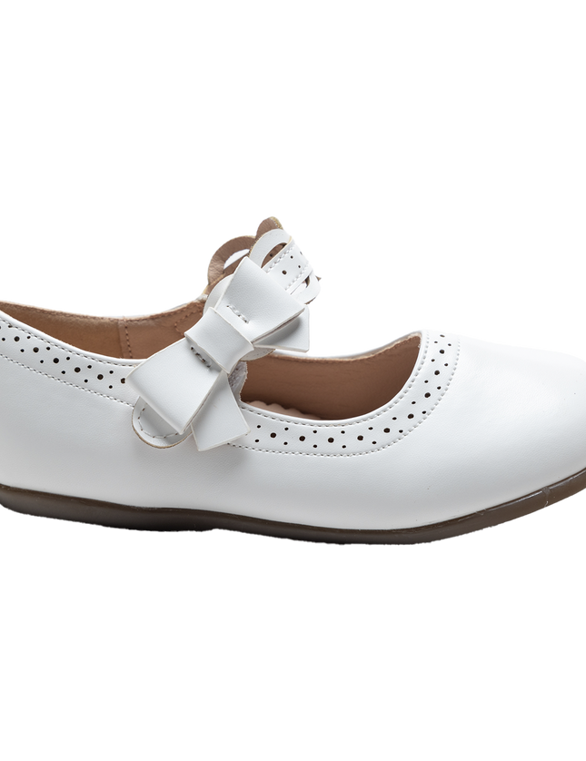 White Ribbon Banded Flats