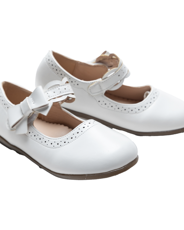 White Ribbon Banded Flats