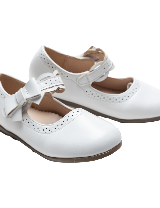 White Ribbon Banded Flats
