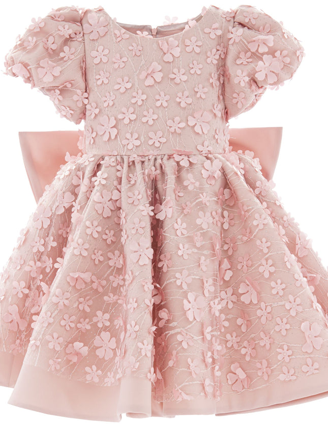 Pink Peach Moneta Floral Bow Dress