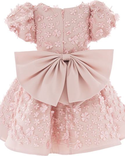 Pink Peach Moneta Floral Bow Dress