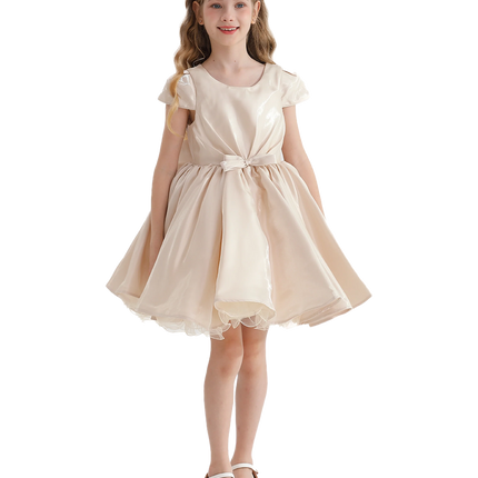 Champagne Bow Short Solera Dress