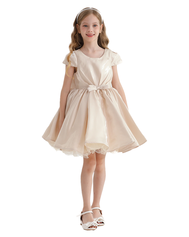 Champagne Bow Short Solera Dress