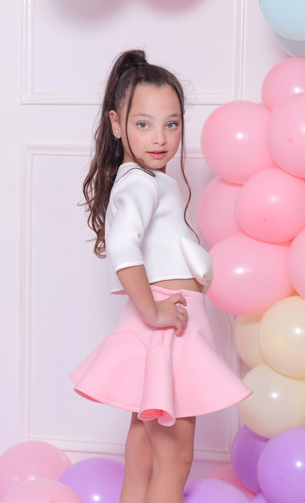 White Jessica Bow Applique Outfit