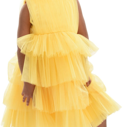 Yellow Farvue Tiered Tulle Dress