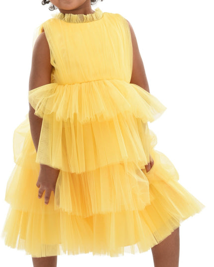 Yellow Farvue Tiered Tulle Dress