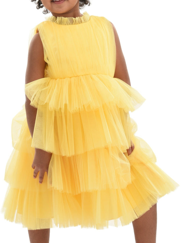 Yellow Farvue Tiered Tulle Dress