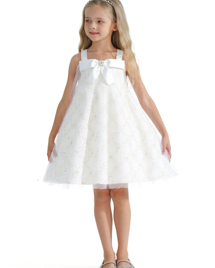 White Floral Bow Cadiz Dress