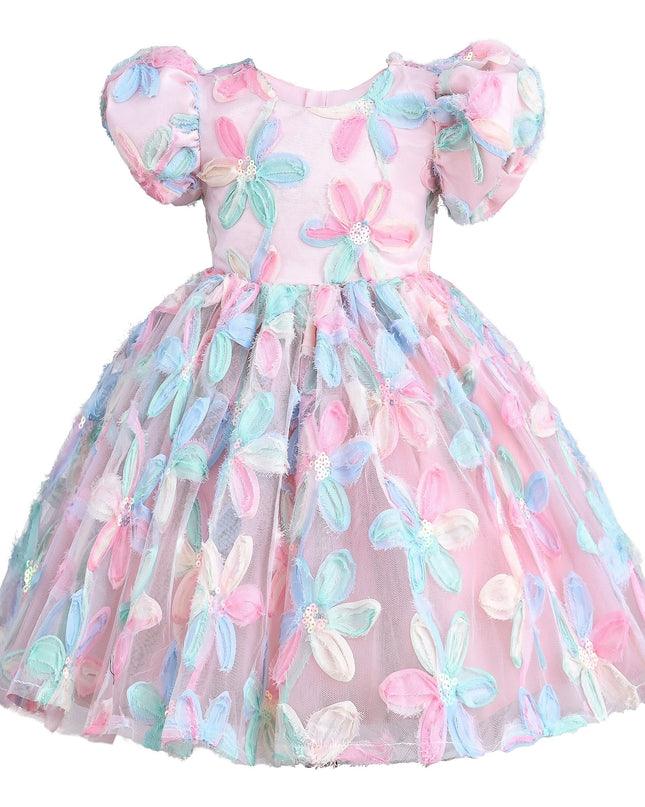 Peach Daisy Party Dress