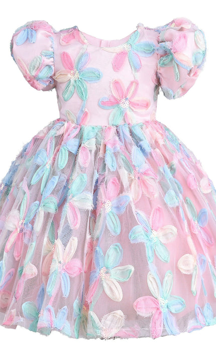 Peach Daisy Party Dress
