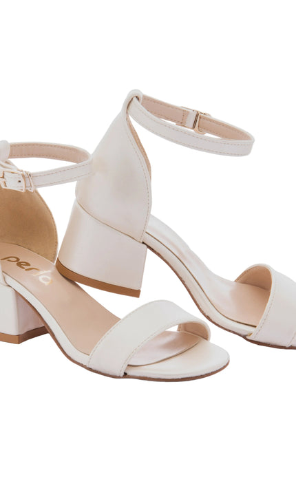kids atelier la perla Pearl White Sandal-Strap Heels