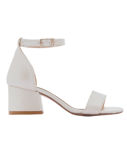 kids atelier la perla Pearl White Sandal-Strap Heels