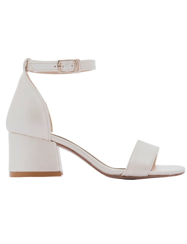 kids atelier la perla Pearl White Sandal-Strap Heels