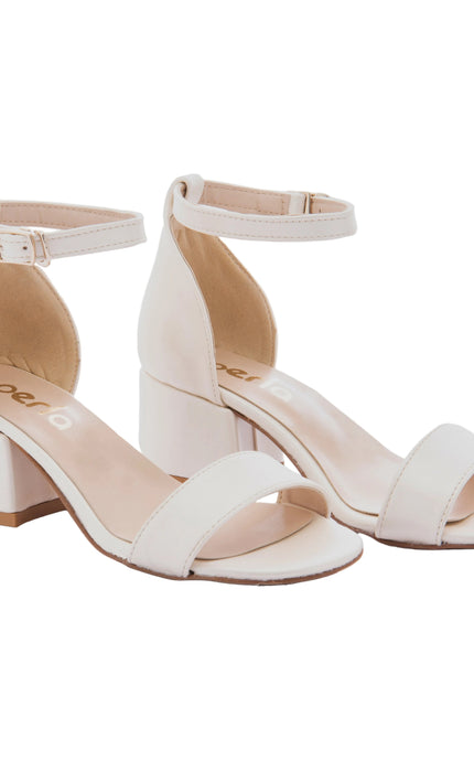kids atelier la perla Pearl White Sandal-Strap Heels