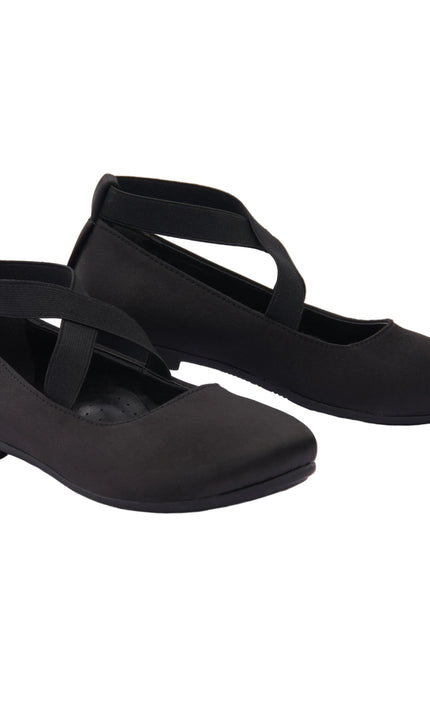 kids atelier la perla Black Satin Ballerina Flats