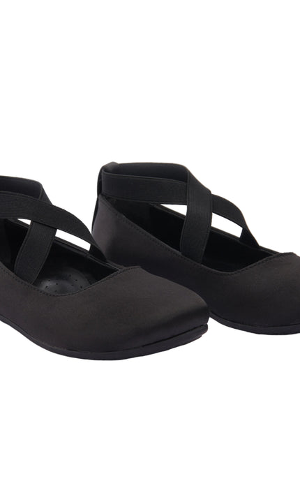 kids atelier la perla Black Satin Ballerina Flats