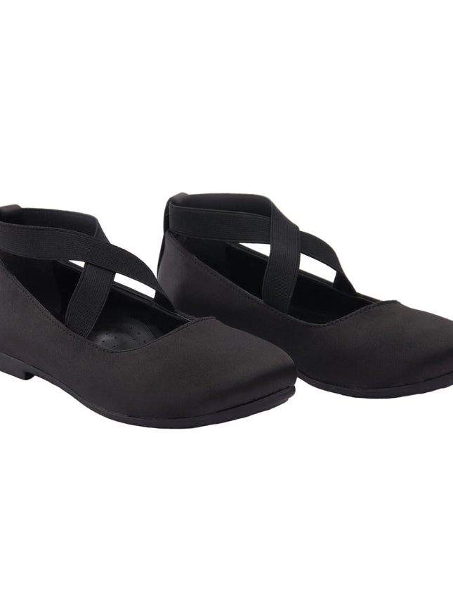 kids atelier la perla Black Satin Ballerina Flats