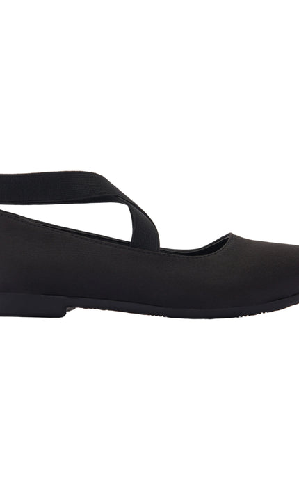 kids atelier la perla Black Satin Ballerina Flats