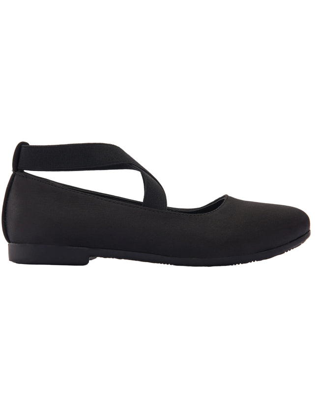 kids atelier la perla Black Satin Ballerina Flats