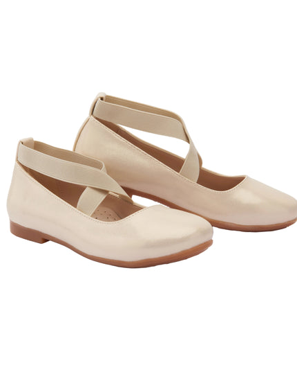 Gold Satin Baby Ballerina Flats