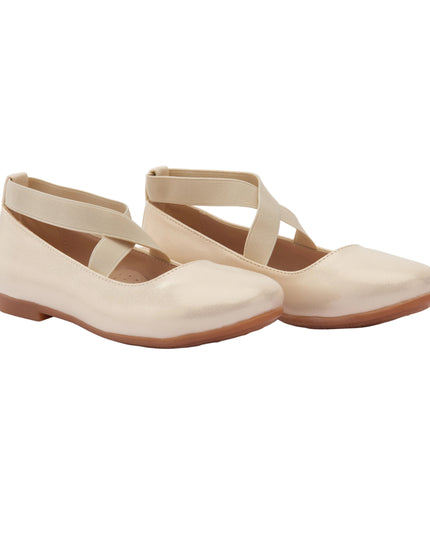 Gold Satin Baby Ballerina Flats