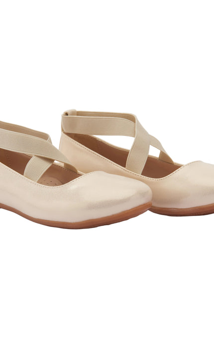 Gold Satin Baby Ballerina Flats